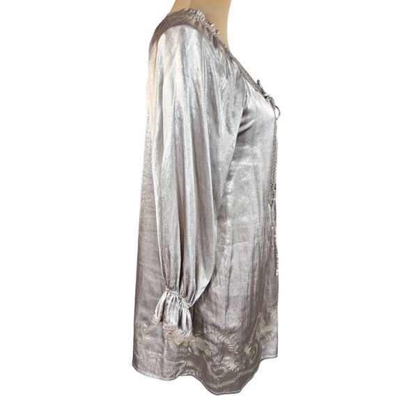 Tasha Polizzi Collection Champagne Eyelet Lace Mini Dress Small - Picture 4 of 9